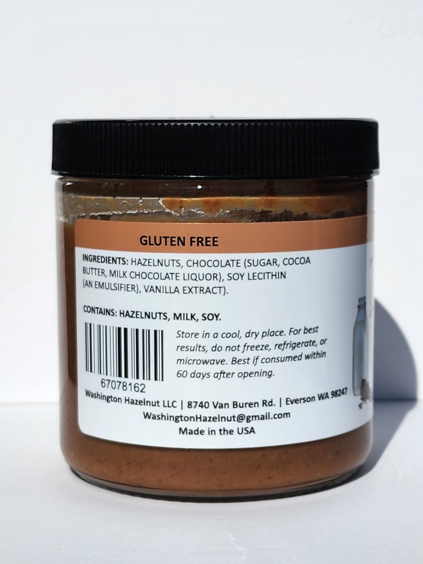 Milk Chocolate Hazelnut Spread ingredients and storage