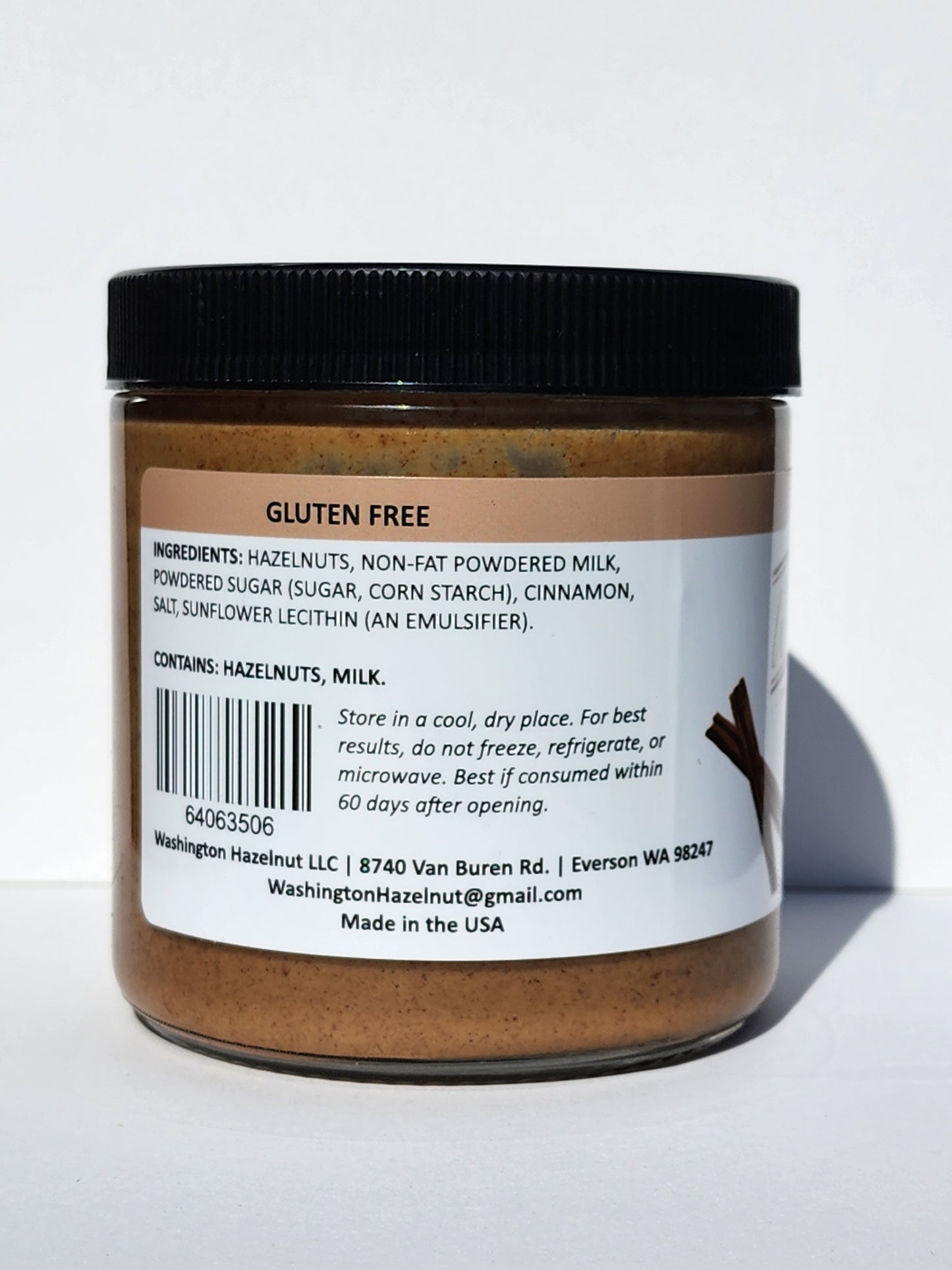 Cinnamon Hazelnut Spread ingredients and storage